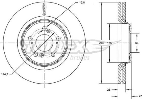 Гальмiвнi диски Honda CR-V III-IV 2.0-2.2D-2.4 07- TOMEX 7307