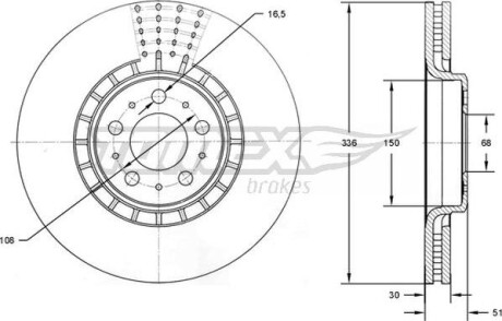 Гальмiвнi диски Volvo XC90 02-14 TOMEX 7309