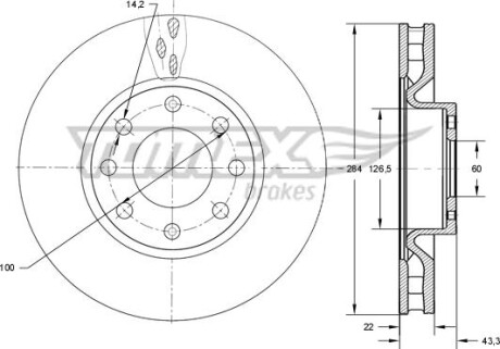 Гальмiвнi диски Fiat Punto 12-/Opel Corsa 06- TOMEX 7376