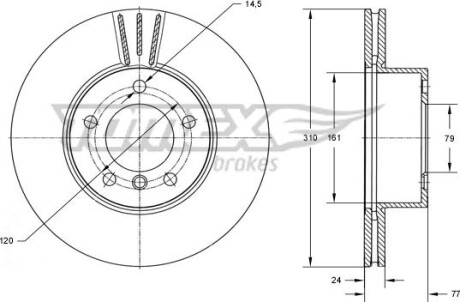 Гальмiвнi диски BMW 5 (E60/E61) 03-10 TOMEX 7395