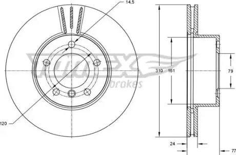 Гальмiвнi диски BMW 5 (E60/E61) 03-10 TOMEX 7395