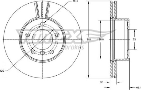 Гальмiвнi диски BMW 5 (F10/F11)/6 (F06/F13) 09- TOMEX 7398