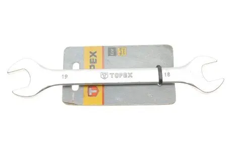 Ключ з відкритим зевом, двосторонній, 18 х 19 мм TOPEX 35D613