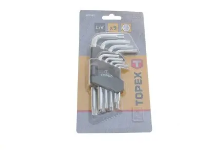 Ключі шестигранні Torx T10-T50, набір 9 шт.*1 уп. TOPEX 35D960