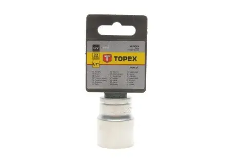 Головка змінна 6-гранна 1/2", 22 мм TOPEX 38D722