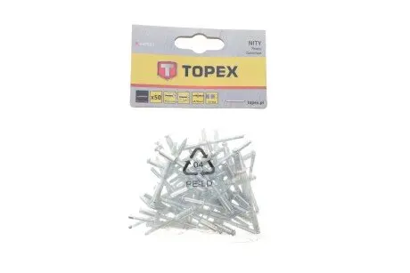 Алюминиевые заклепки 4.8 мм x 12,5 мм, 50 шт.*1 уп. TOPEX 43E503
