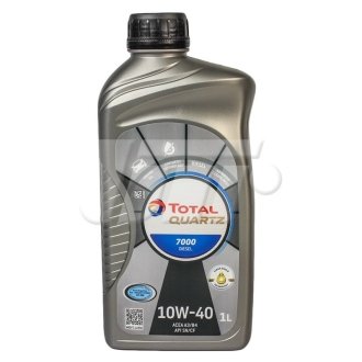 214111 Олива двигуна 1L Quartz Diesel 7000 10W40 (ACEA A3/B4 API SL/CF PSA B71 2294/B71 2300 VW 501.01/505.00 MB 229.1) TOTAL 201534