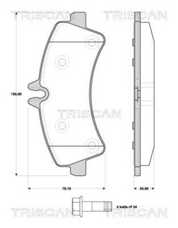 Тормозные колодки задние TRISCAN 811010559