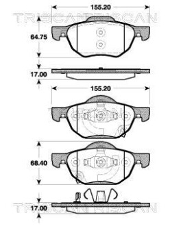 Тормозные колодки передние TRISCAN 811040010