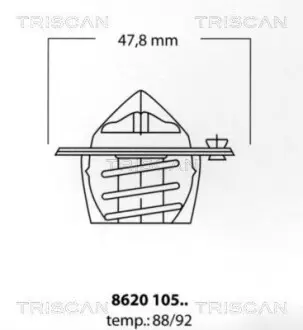 Термостат 92C° Chevrolet/Ford/Opel/VAG TRISCAN 862010592
