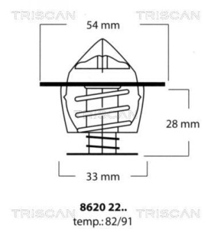 Термостат Ford Diesel,VAG,Opel TRISCAN 86202291 (фото 1)