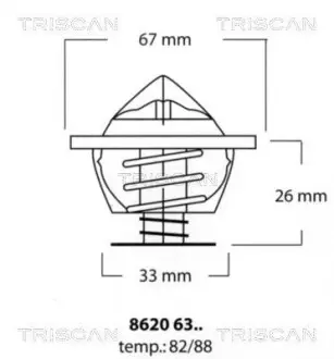 Термостат 80C Bmw/Ford Galaxy/VW Bora,Golf IV,Passat,T IV 2.3-2.8 V6 97/08- TRISCAN 86206382