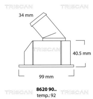 Термостат 87°C Chevrolet Tacuma/ Rezzo/ Captiva 1.6-2.0 97- TRISCAN 86209092