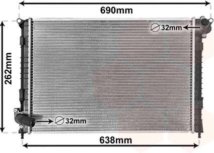 Радіатор охолодження Van Wezel 06002314