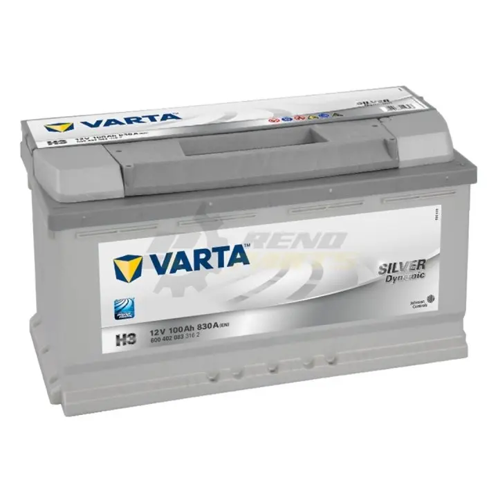 Акумулятор SILVER DYNAMIC 100Ah, EN 830, правий "+" 353х175х190 (ДхШхВ) | 6СТ-100 АзЕ (H3) VARTA 600402083 (фото 1)