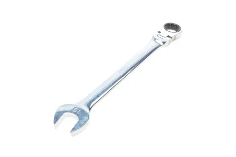 Ключ рожково-накидный с трещоткой 19 мм 72 зуб. L-250 мм VIGOR V2817