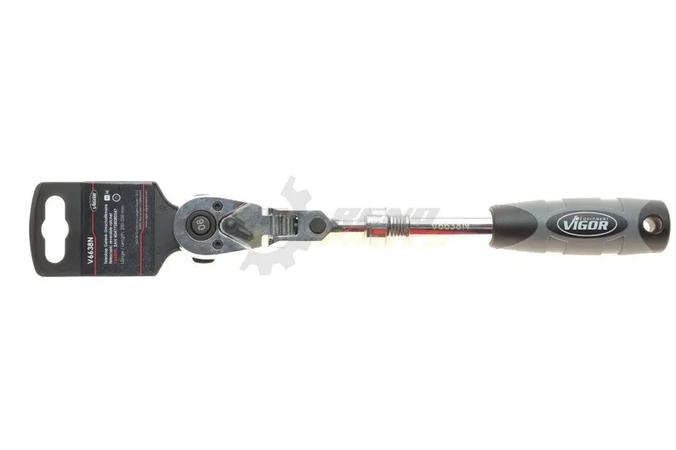 Тріскачка 3/8" телескопічна 90 зубців 250-350 мм VIGOR V6638N (фото 1)
