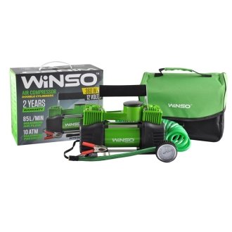 Компресор автомобільний 2- циліндр. 12V 30A 10 bar 360W 85л/хв (шланг 5,7м) WINSO 125000 (фото 1)