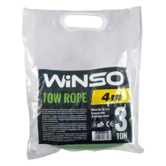 Трос буксирувальний стрічковий з метал. гачками 3т 4м (сумка поліетилен) WINSO 133400