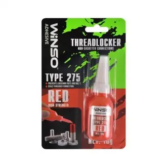 Фіксатор різьби нерозбірне зєднання (червоний) 10 ml WINSO 300900