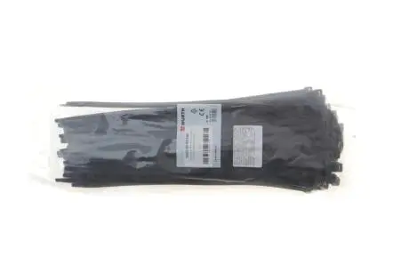 Хомут пластиковый черный 7,8x360, упаковка 100шт. WURTH 0502181УП100