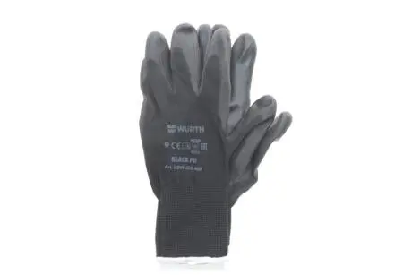 Рукавиці захисні з поліуретановим покриттям Black PU (Т.9) WURTH 0899402409