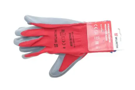 Рукавиці захисні з нітриловим покриттям RED NITRILE (Т.8) WURTH 0899403108