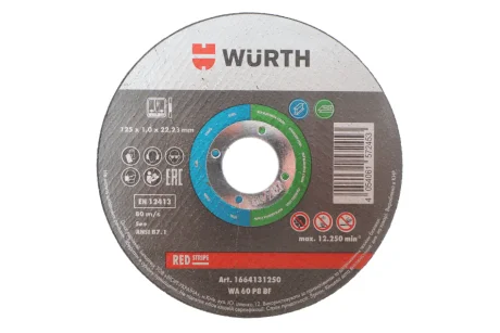 Диск отрезной для нерж. стали 125x1.0x22.23 mm, RED STRIPE {арт. } WURTH 1664131250