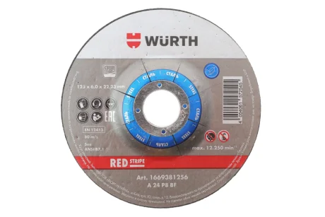 Диск зачистной для стали TH6,0, BR22,23, D125mm, RED STRIPE {арт. } WURTH 1669381256