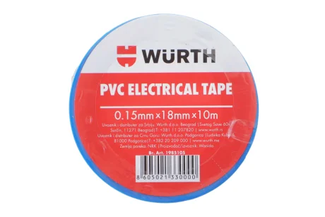 Изоляционная лента PVC, синяя, 18мм/10м {арт. 19851 WURTH 1985105