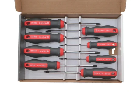 Набор отверток TORX с отверстием, TX8-30, 8 шт., RED STRIPE {арт. } WURTH 575193480