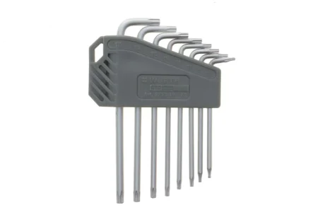 Набір ключів Г-подібних TORX з отвором, S2, TX6-25, 8 шт., RED STRIPE {арт. 575239 122} WURTH 575239122