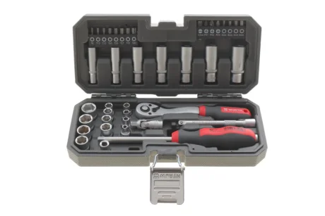 Набір інструментів з тріскачкою, 1/4IN, 40 шт., в кейсі, RED STRIPE {арт. } WURTH 5763114040