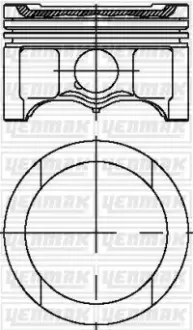 Поршень с кольцами і пальцем (размер отв. 81.01/STD) Caddy 1.6 Golf V/VI 1.6 (4ц.) (BFQ) бензин YENMAK 3104316000