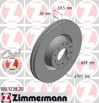 Гальмiвнi диски переднi ZIMMERMANN 100123820