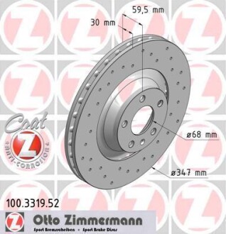 Диск тормозной ZIMMERMANN 100.3319.52