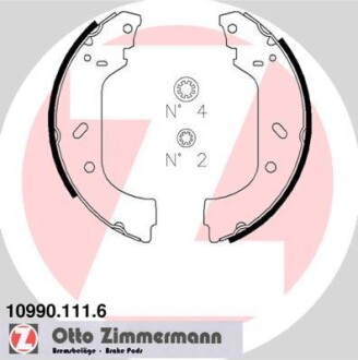 Гальмiвнi колодки барабаннi ZIMMERMANN 109901116