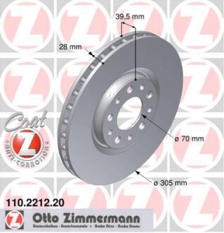 Гальмiвнi диски ZIMMERMANN 110221220