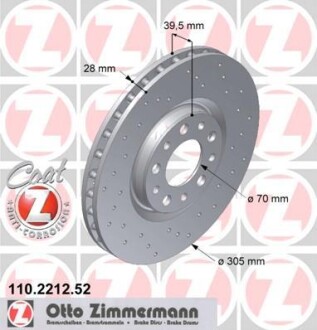 Диск тормозной ZIMMERMANN 110221252