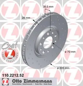 Диск гальмівний ZIMMERMANN 110221252