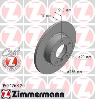 Гальмiвнi диски Coat Z переднi ZIMMERMANN 150126820