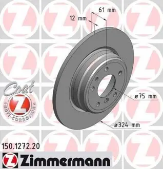 Гальмiвний диск заднi ZIMMERMANN 150127220