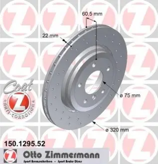 Тормозной диск задний ZIMMERMANN 150129552