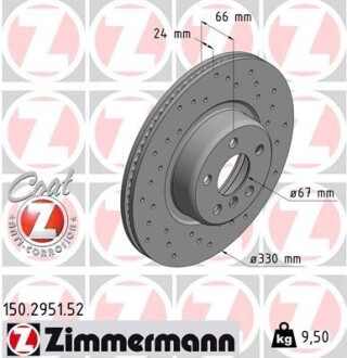 Диск гальмівний ZIMMERMANN 150295152