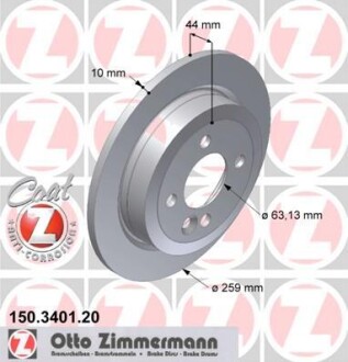 Гальмiвнi диски заднi ZIMMERMANN 150340120