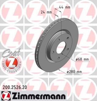 Диск тормозной ZIMMERMANN 200252620