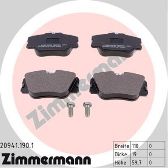 Комплект тормозных колодок ZIMMERMANN 209411901