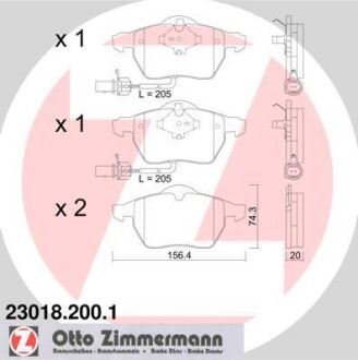 Колодки тормозные дисковые ZIMMERMANN 230182001 (фото 1)