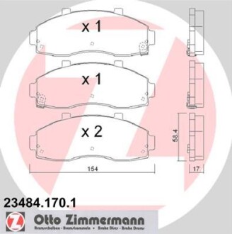 Гальмiвнi колодки дисковi р.в. до 12.99 ZIMMERMANN 234841701