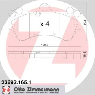 Комплект гальмівних колодок ZIMMERMANN 23692.165.1